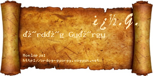 Ördög György névjegykártya