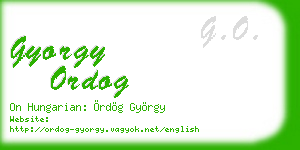gyorgy ordog business card